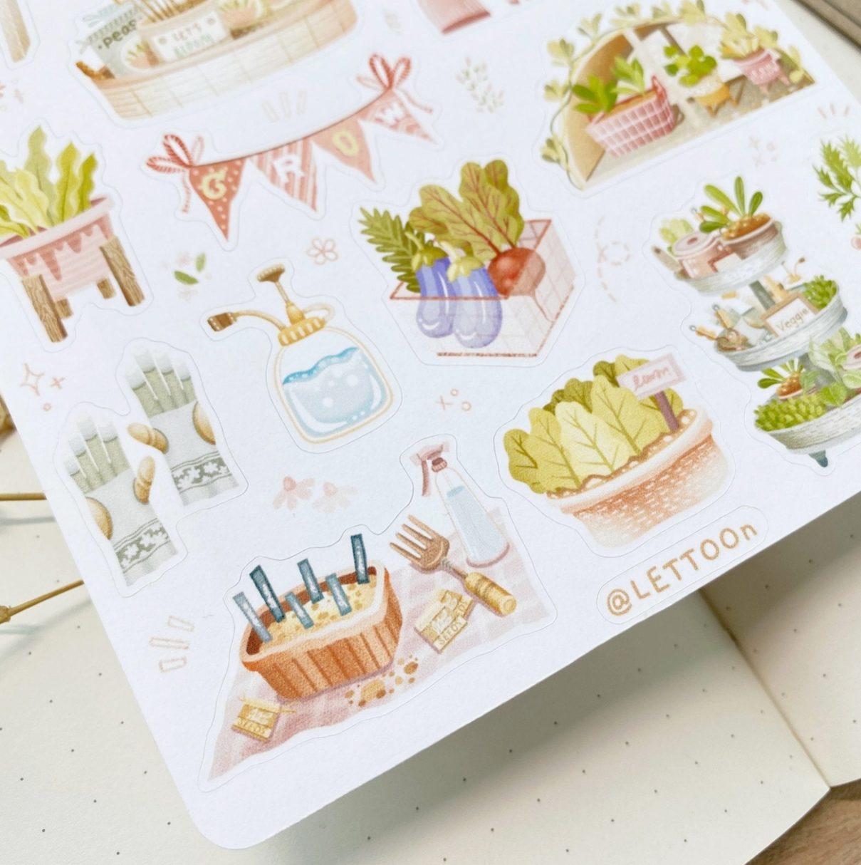 Lettoon Sticker Sheet - Veggie Garden