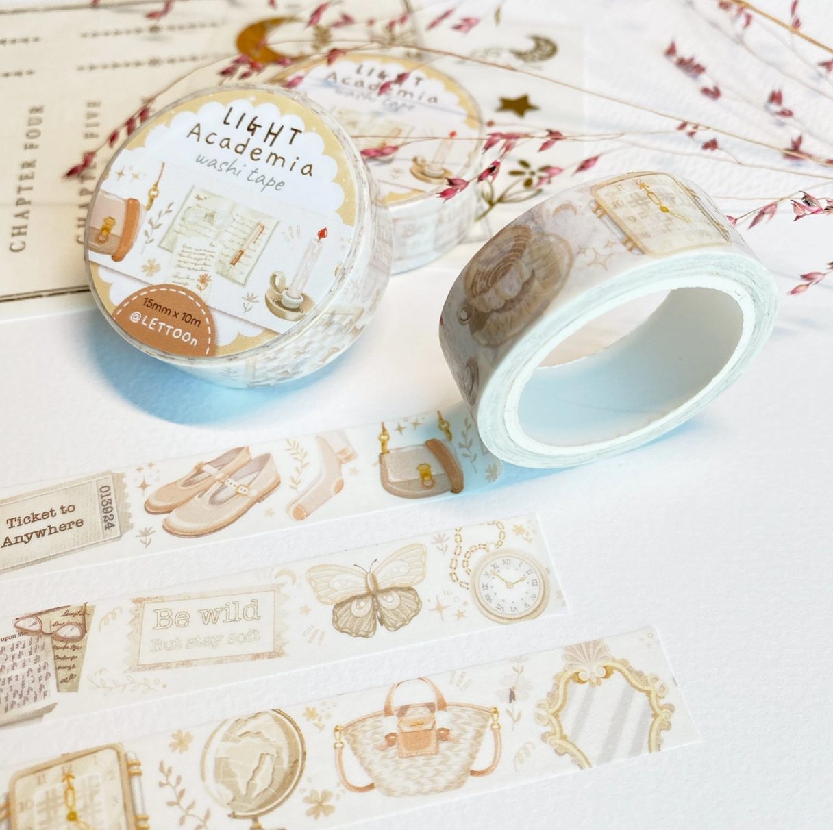 Lettoon Washi Tape - Light Academia