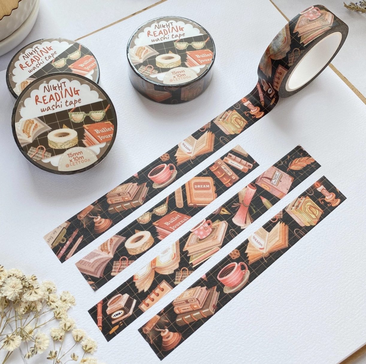 Lettoon Washi Tape - Night Reading