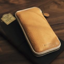 &Liebe 6-Pen Leather Zip Case Natural