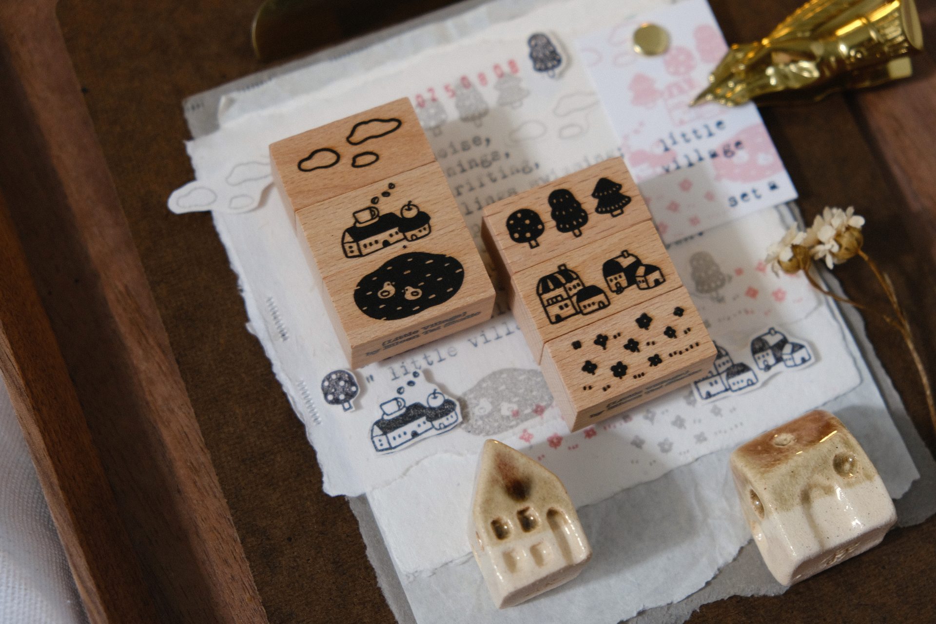 Eileen Tai Little Village Rubber Stamp Set A