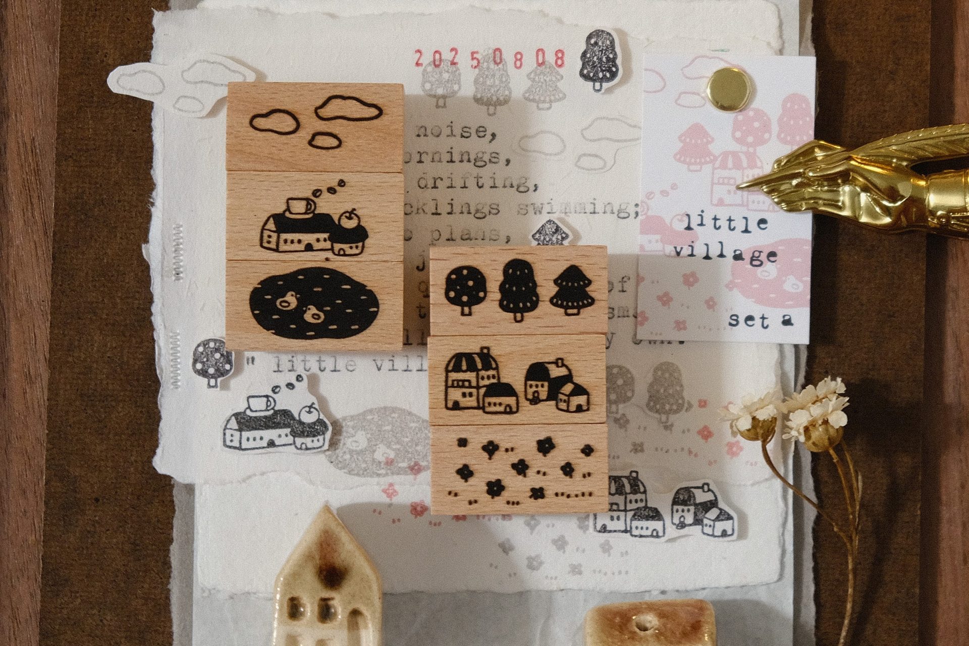 Eileen Tai Little Village Rubber Stamp Set A