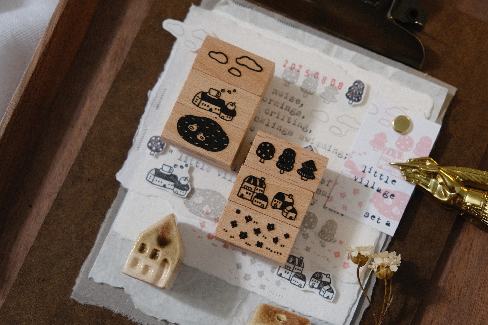 Eileen Tai Little Village Rubber Stamp Set A