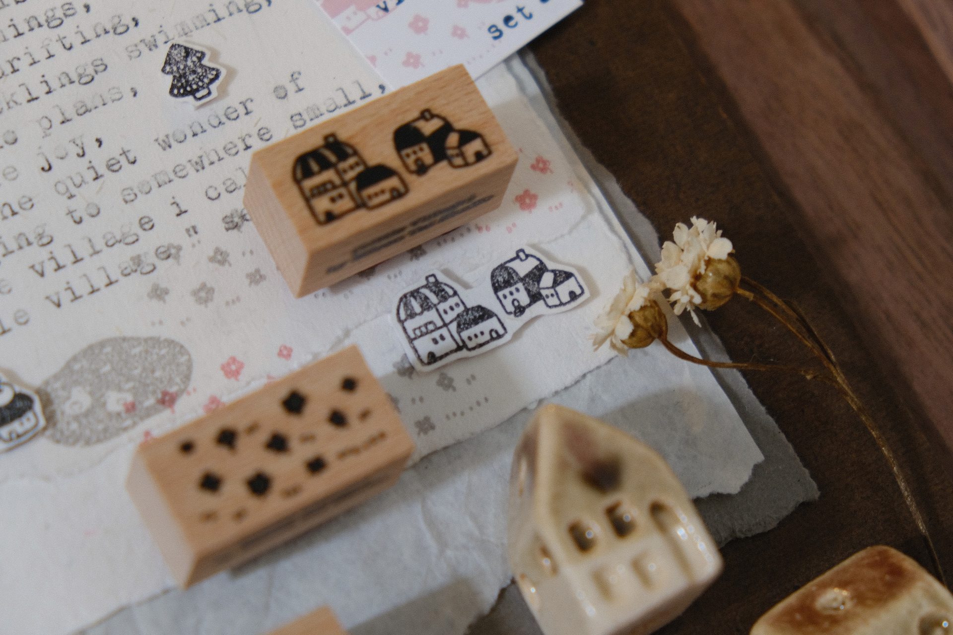 Eileen Tai Little Village Rubber Stamp Set A