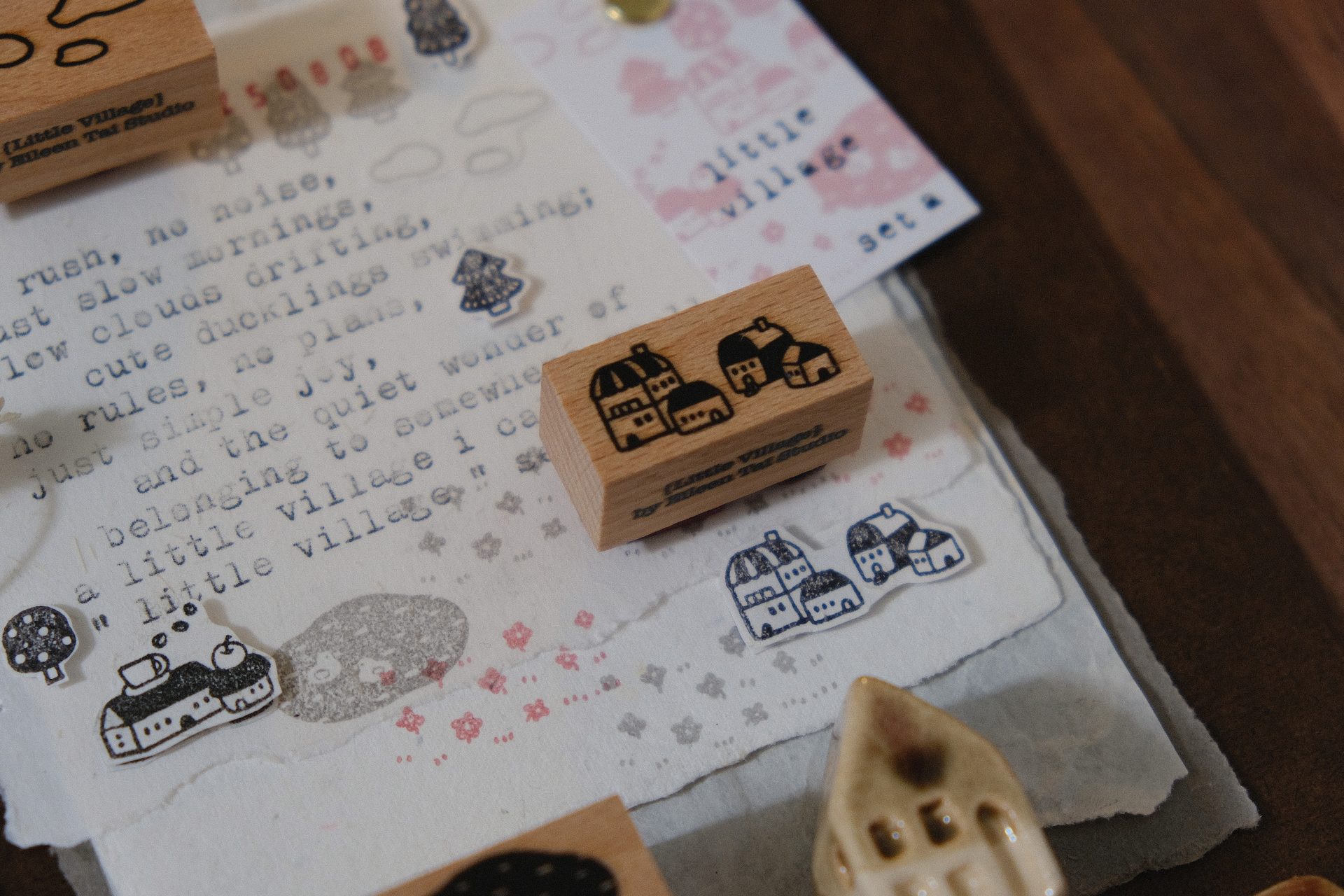 Eileen Tai Little Village Rubber Stamp Set A