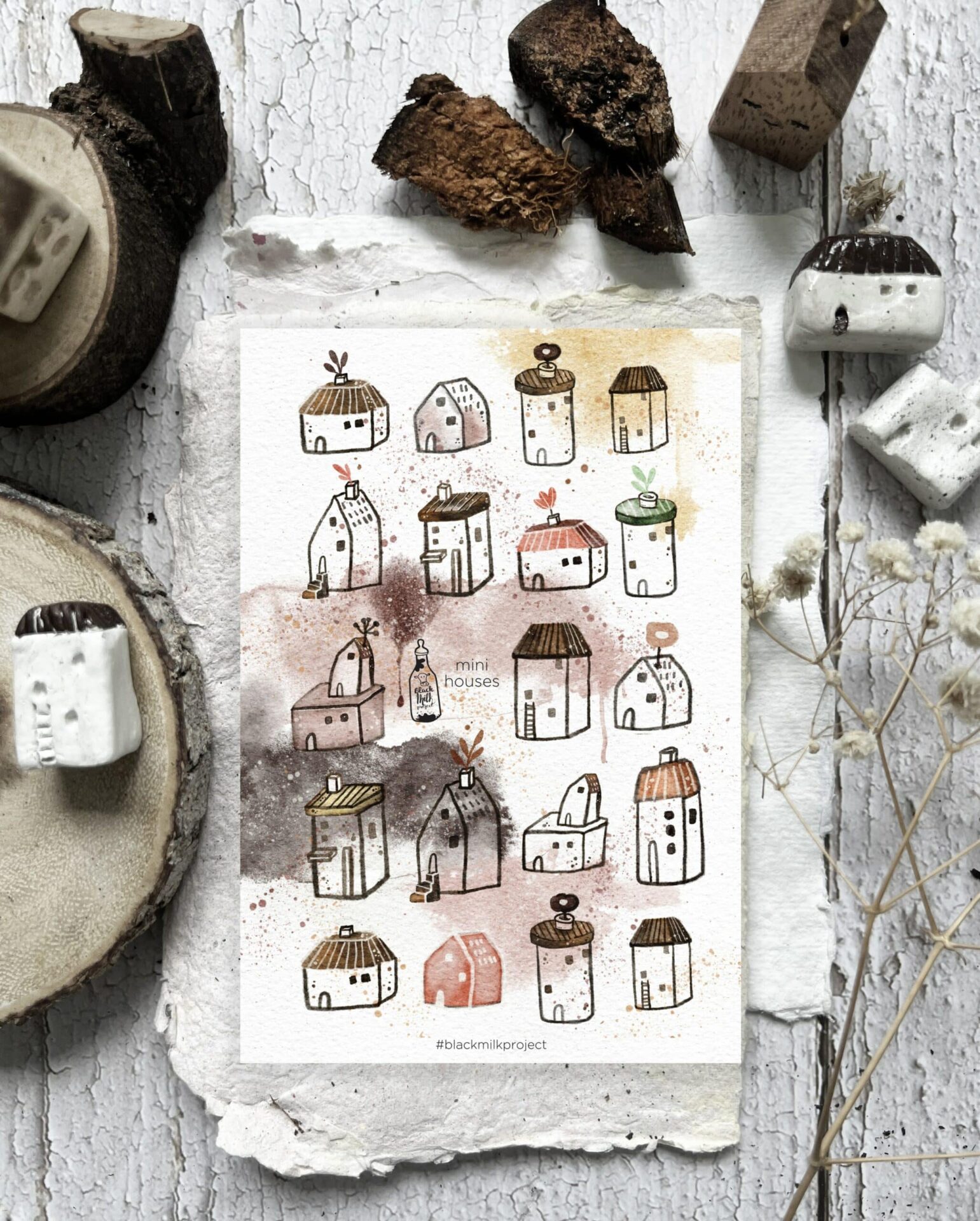 Black Milk Project Stickers - Mini Houses