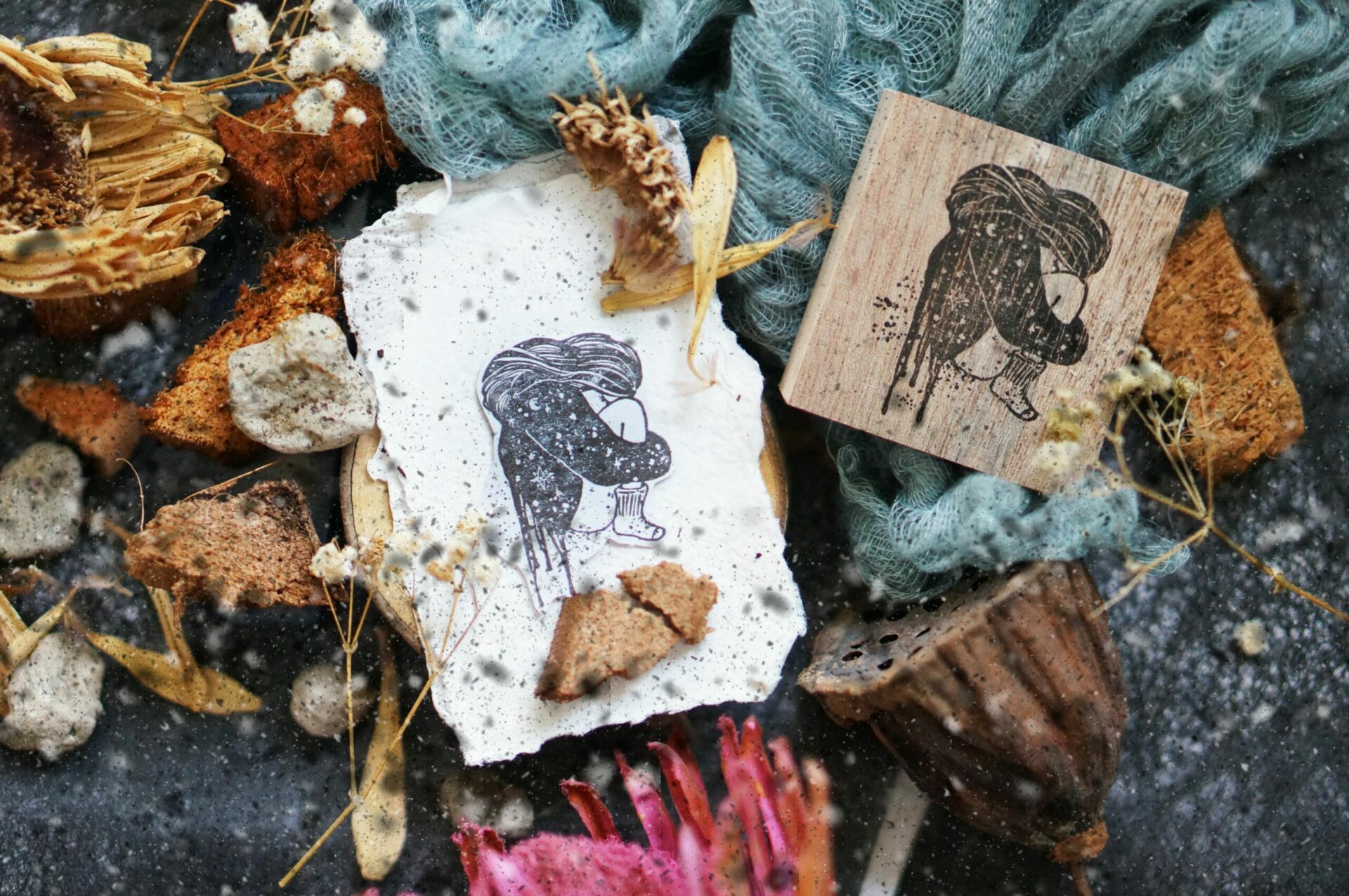 Black Milk Project Melancholy Rubber Stamp - Cradle