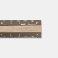 Midori Aluminium Wooden Ruler - Brown