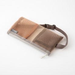 Midori Book Band Mesh Pen Case - Brown