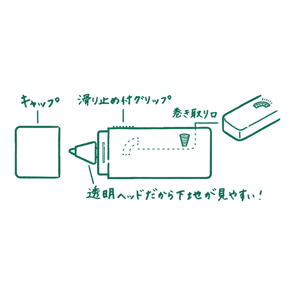 Midori XS Correction Tape - Black