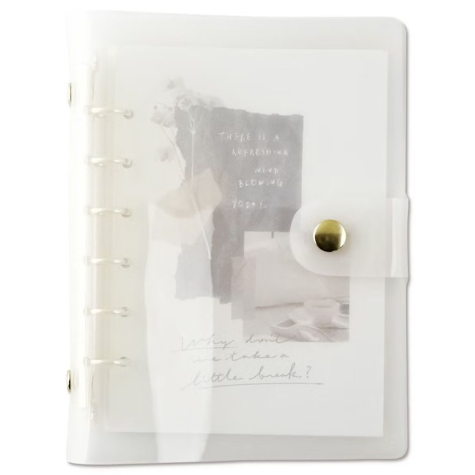 Mind Wave Bine A6 Clear Ring Binder - Milky White