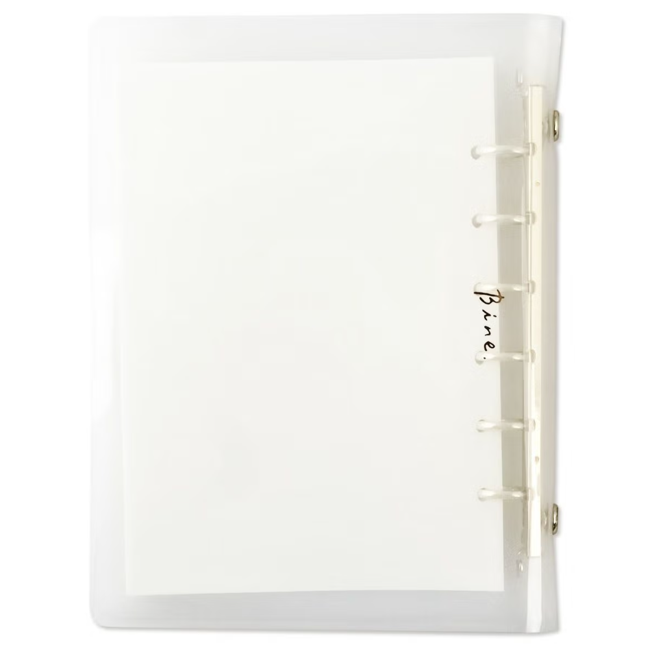 Mind Wave Bine A6 Clear Ring Binder - Milky White