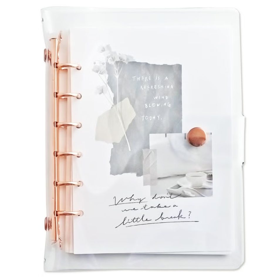 Mind Wave Bine A6 Clear Ring Binder - Rose Pink