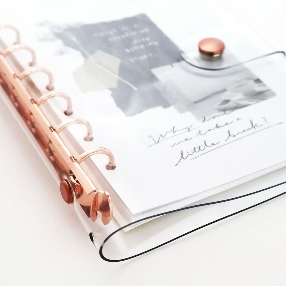 Mind Wave Bine A6 Clear Ring Binder - Rose Pink