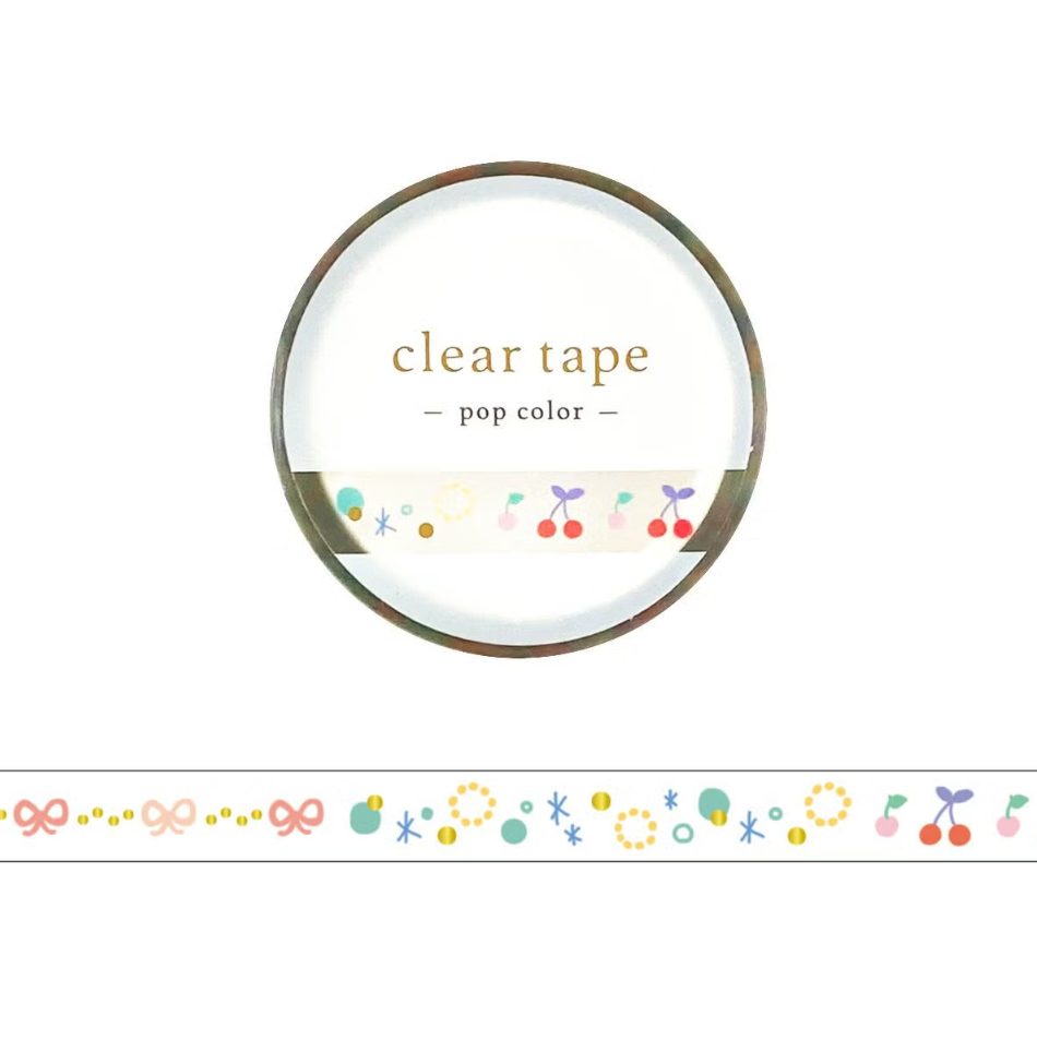 Mind Wave Slim Clear Tape - Pop Colour Cherries Etc.