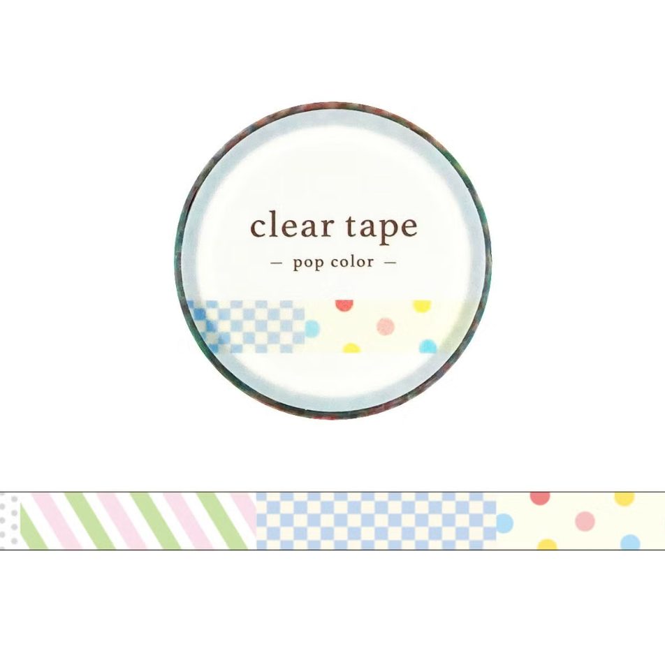 Mind Wave Slim Clear Tape - Pop Colour Pattern