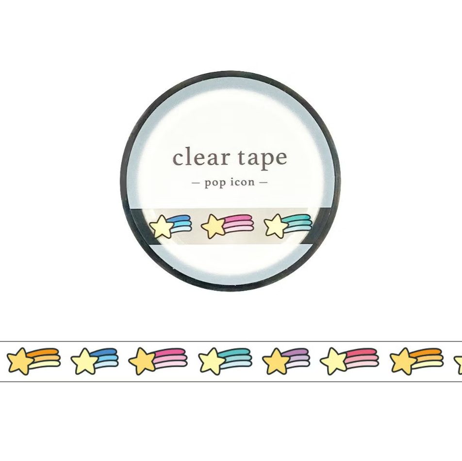 Mind Wave Slim Clear Tape - Pop Colour Shooting Star