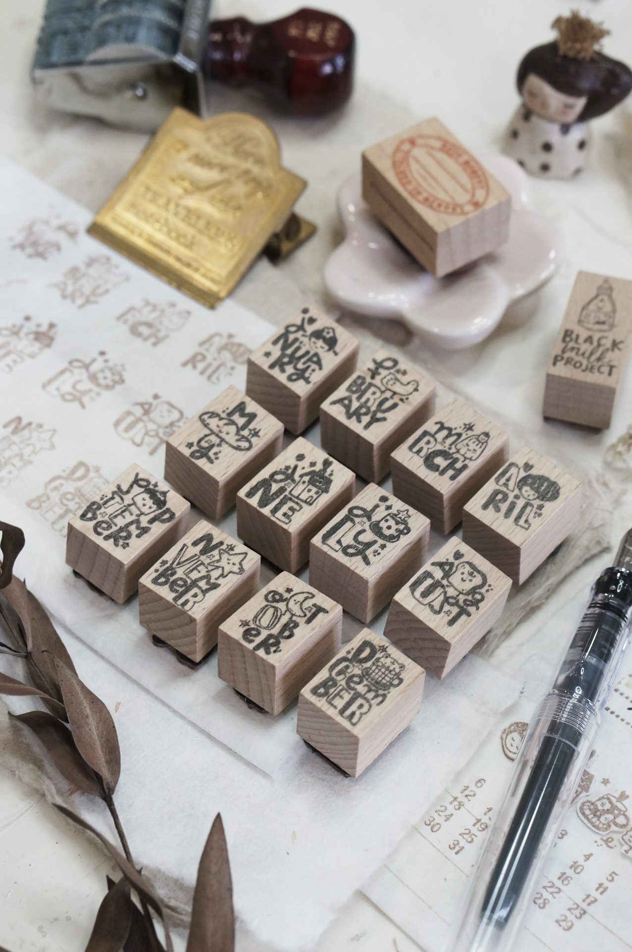 Black Milk Project This Moment - Twelve Months Rubber Stamps