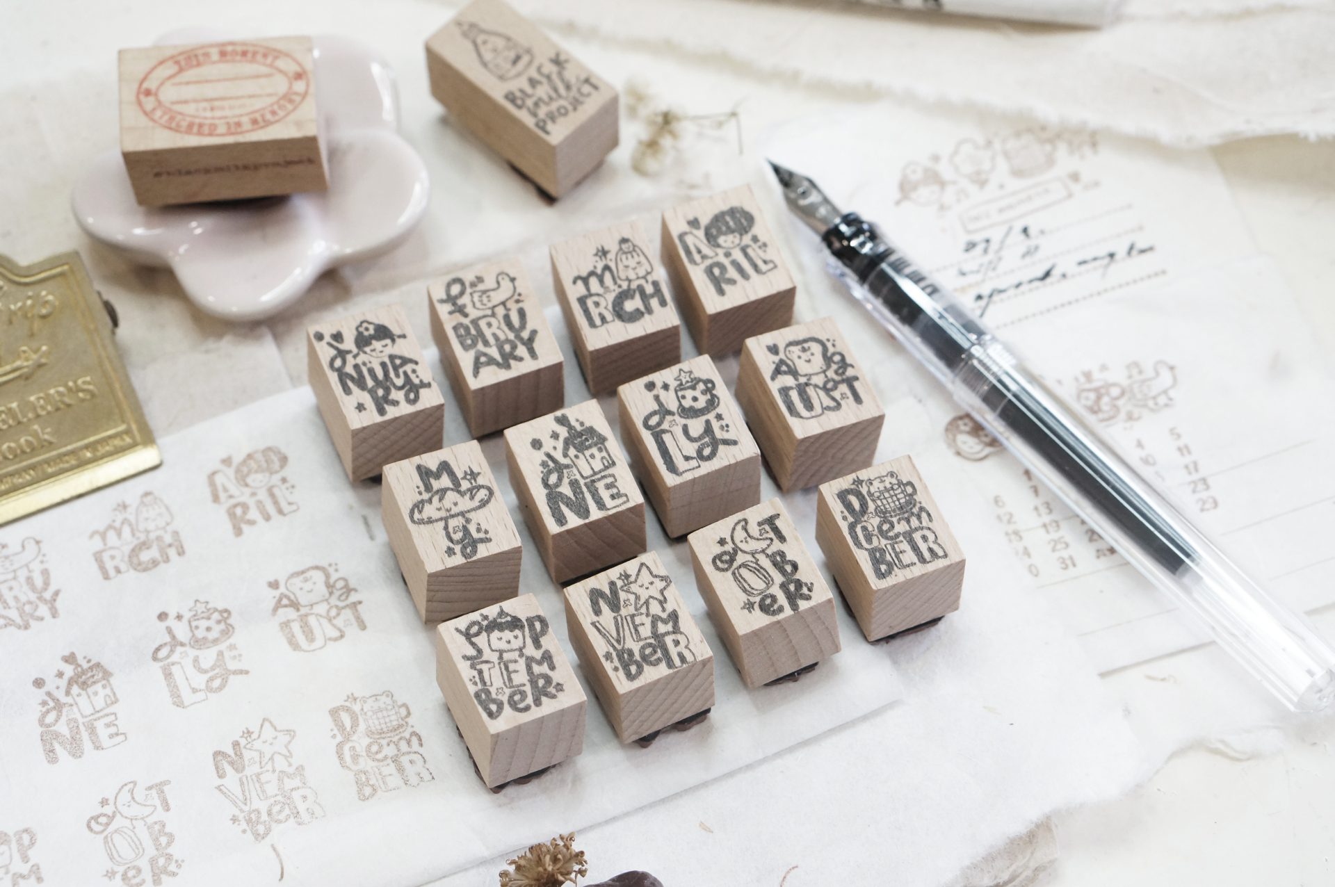 Black Milk Project This Moment - Twelve Months Rubber Stamps