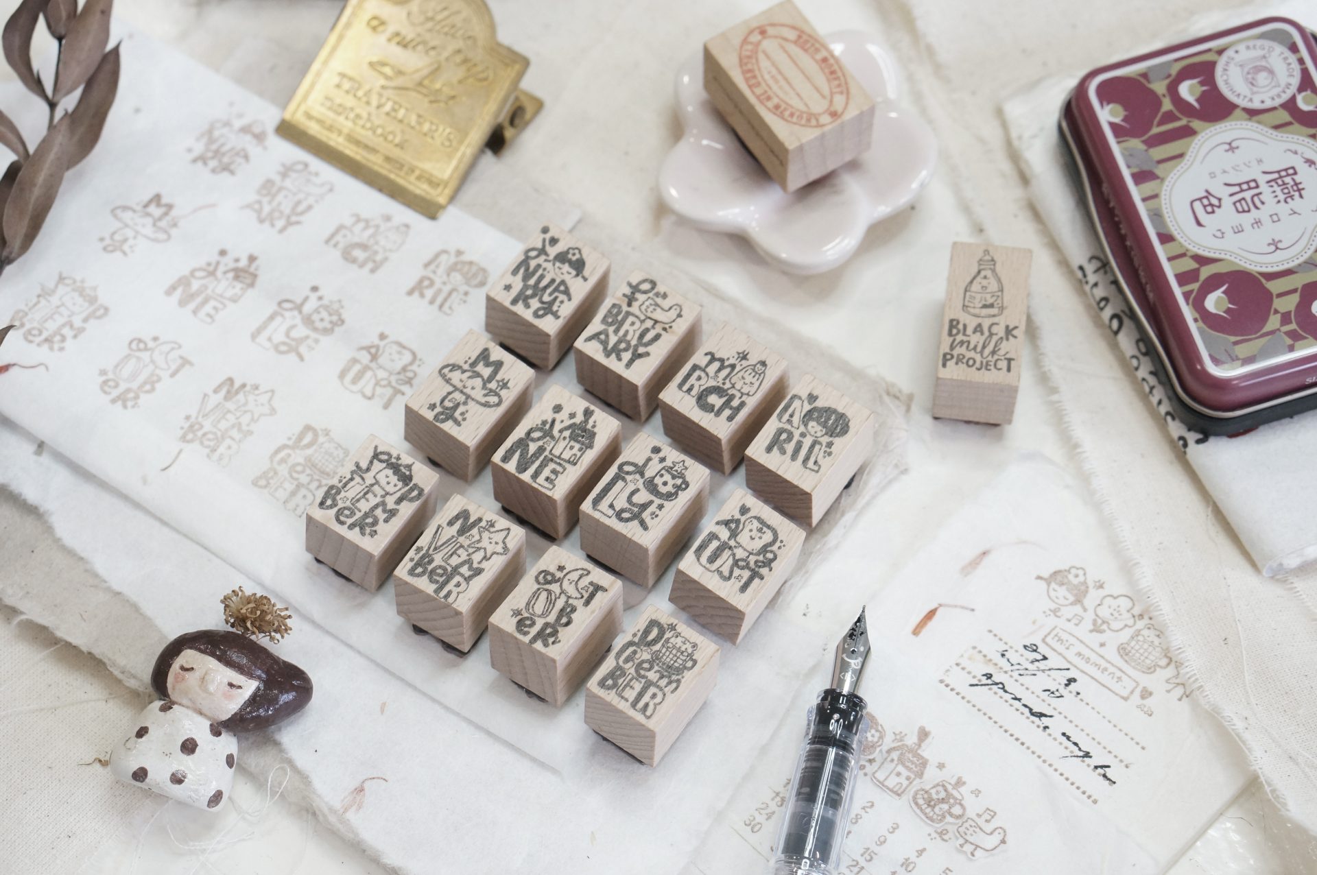 Black Milk Project This Moment - Twelve Months Rubber Stamps