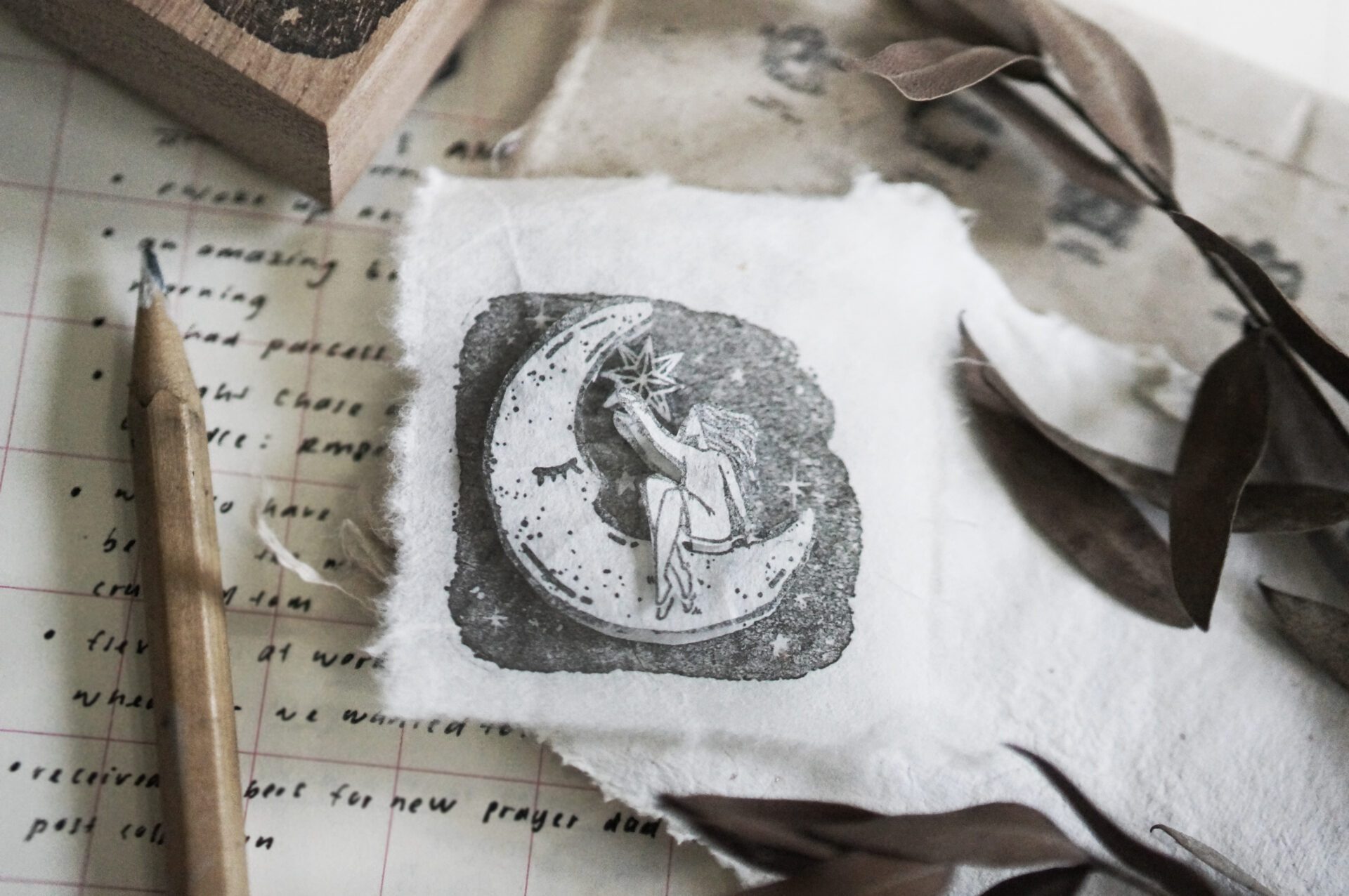 Black Milk Project Prayer Rubber Stamp - Moon