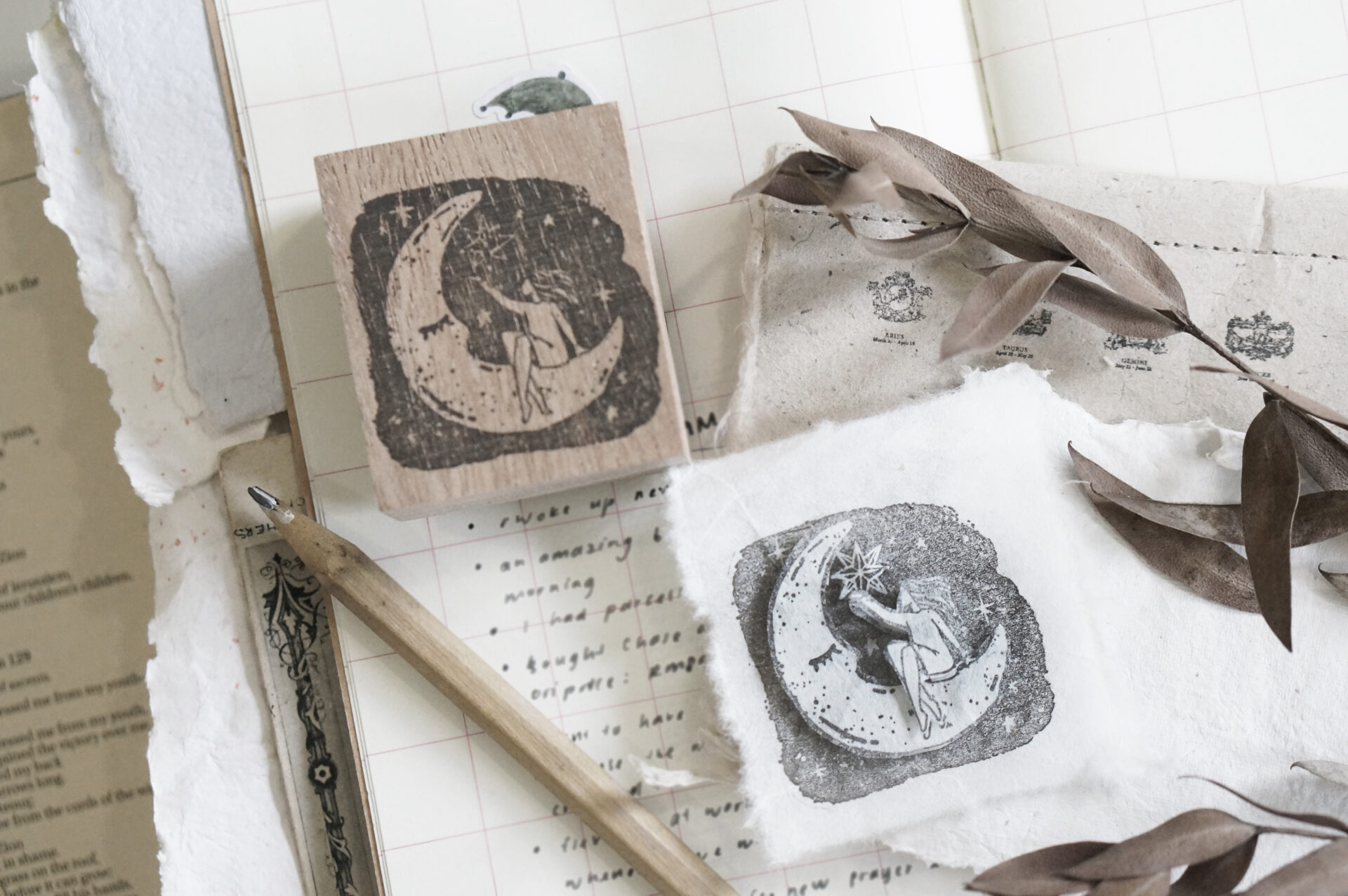Black Milk Project Prayer Rubber Stamp - Moon