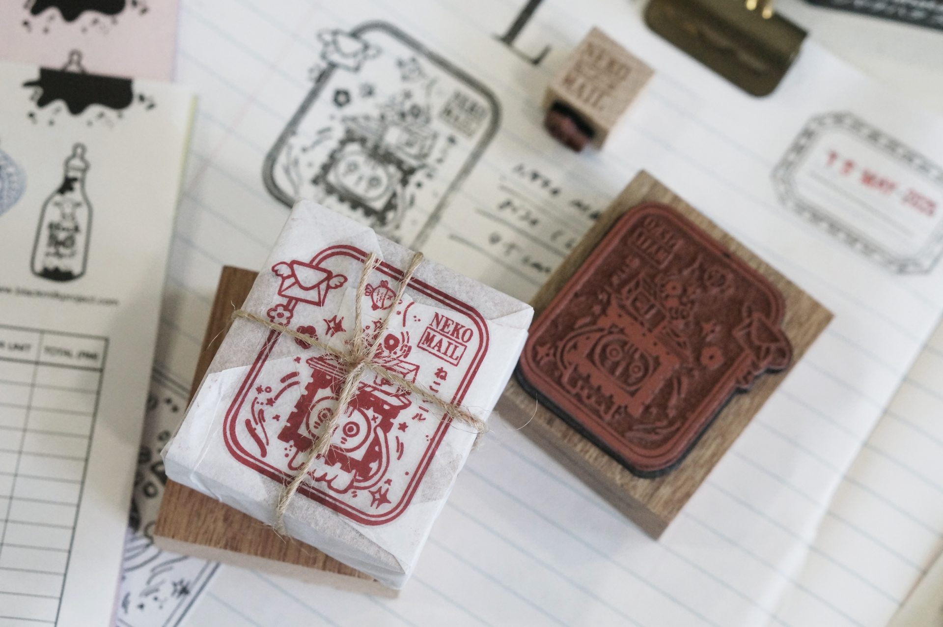 Black Milk Project Neko Mail Rubber Stamps - Stamp