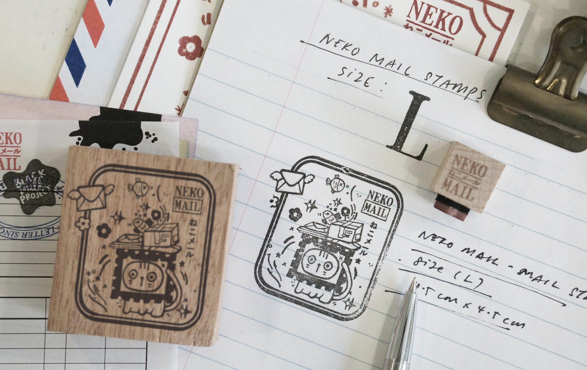 Black Milk Project Neko Mail Rubber Stamps - Stamp