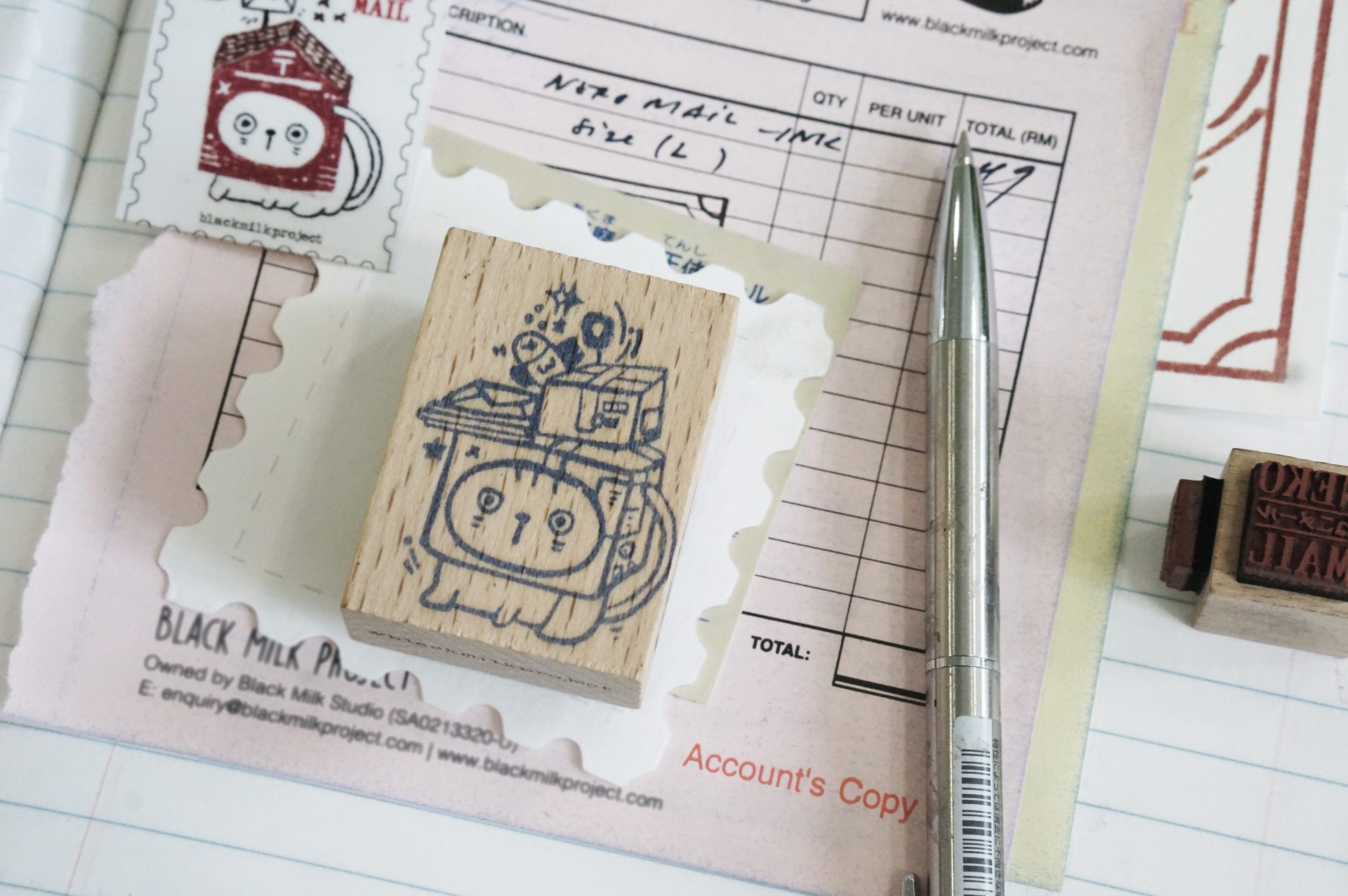 Black Milk Project Neko Mail Rubber Stamps - Box