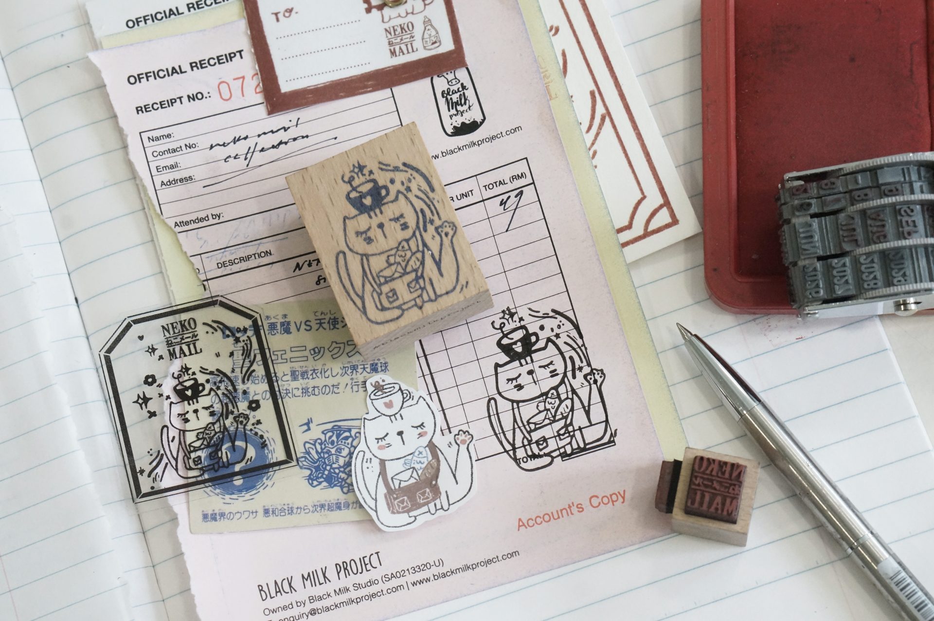 Black Milk Project Neko Mail M Rubber Stamps - Cup - Image 4