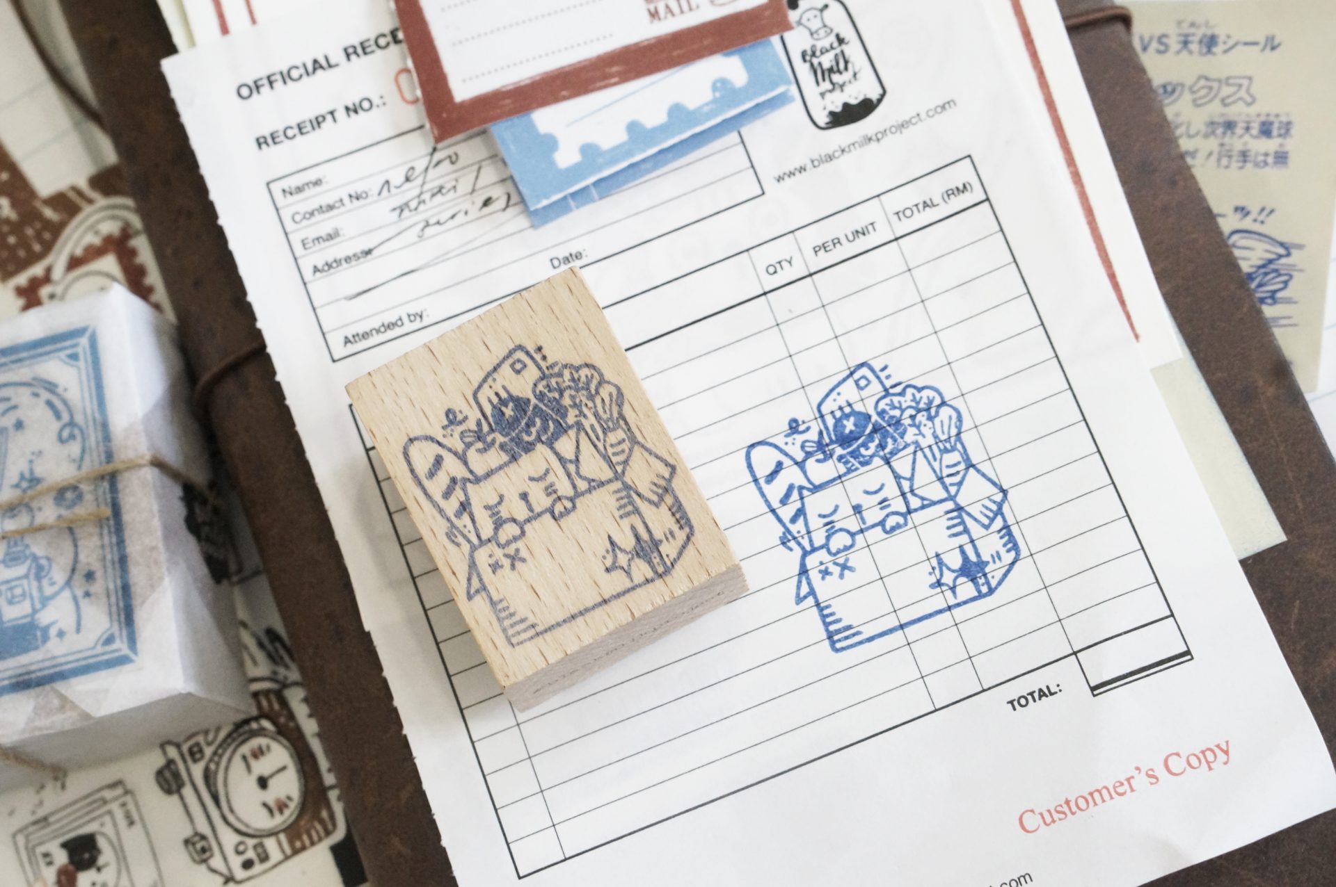 Black Milk Project Neko Mail Rubber Stamps - Grocery
