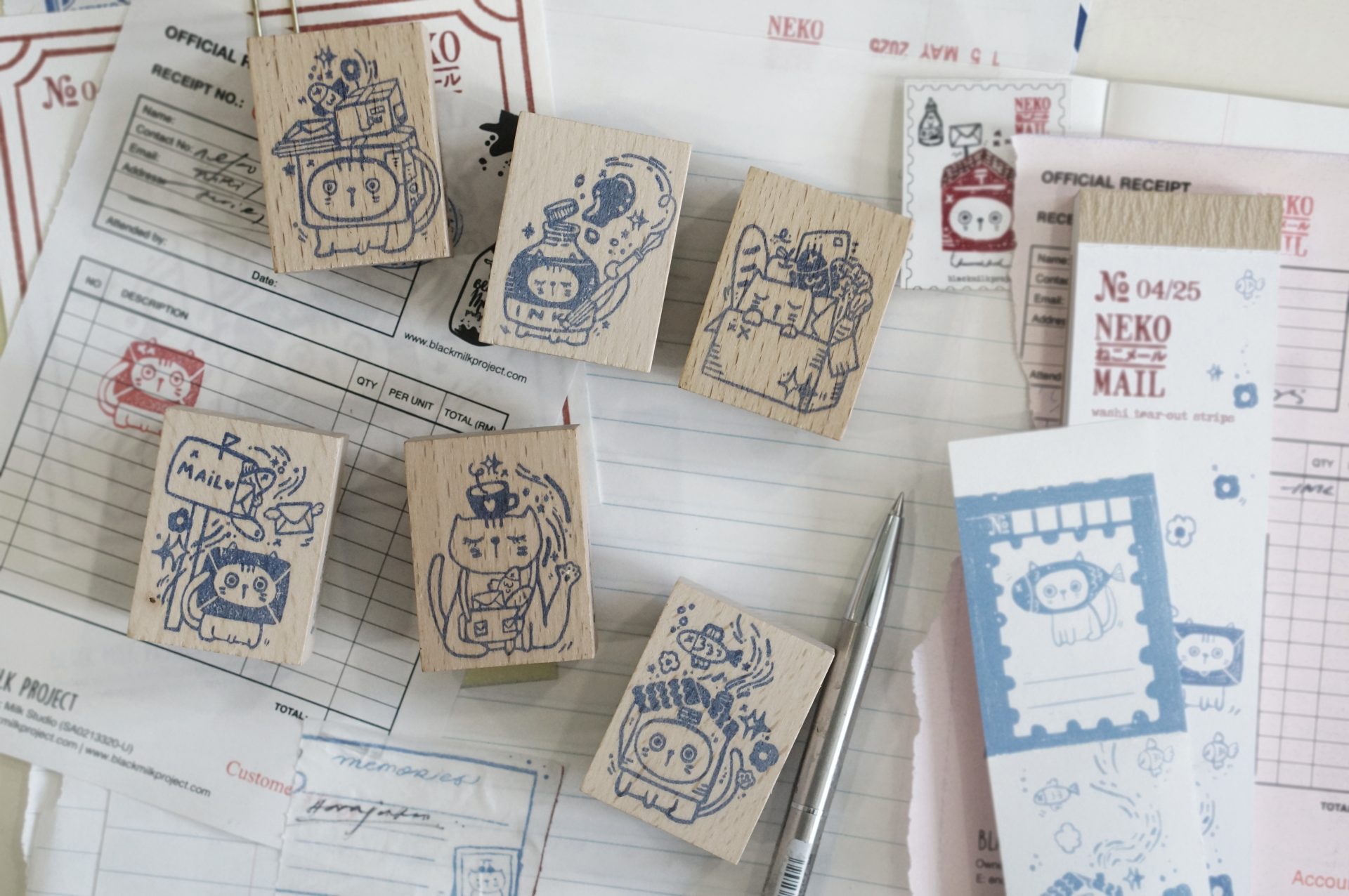 Black Milk Project Neko Mail Rubber Stamps