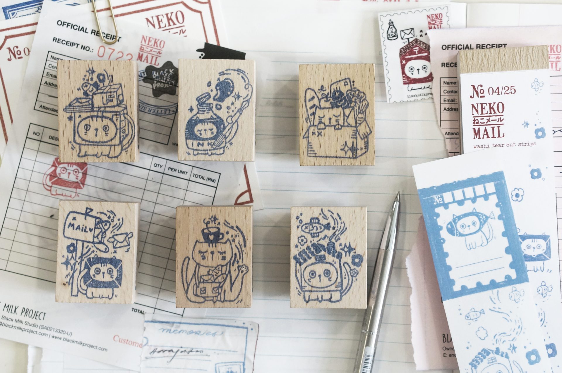 Black Milk Project Neko Mail Rubber Stamps