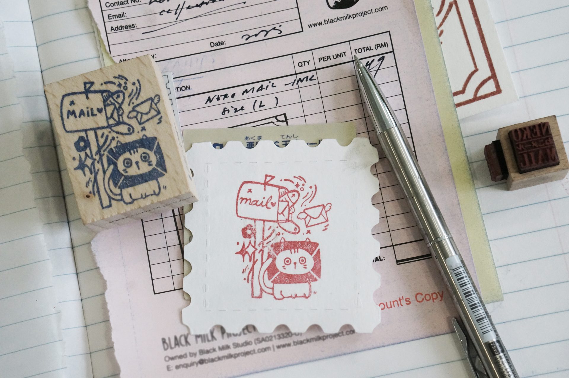 Black Milk Project Neko Mail M Rubber Stamps - Mailbox