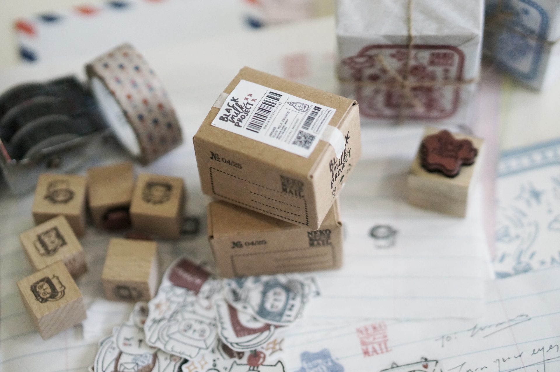 Black Milk Project Neko Mail - Mini Box Stickers + Stamp