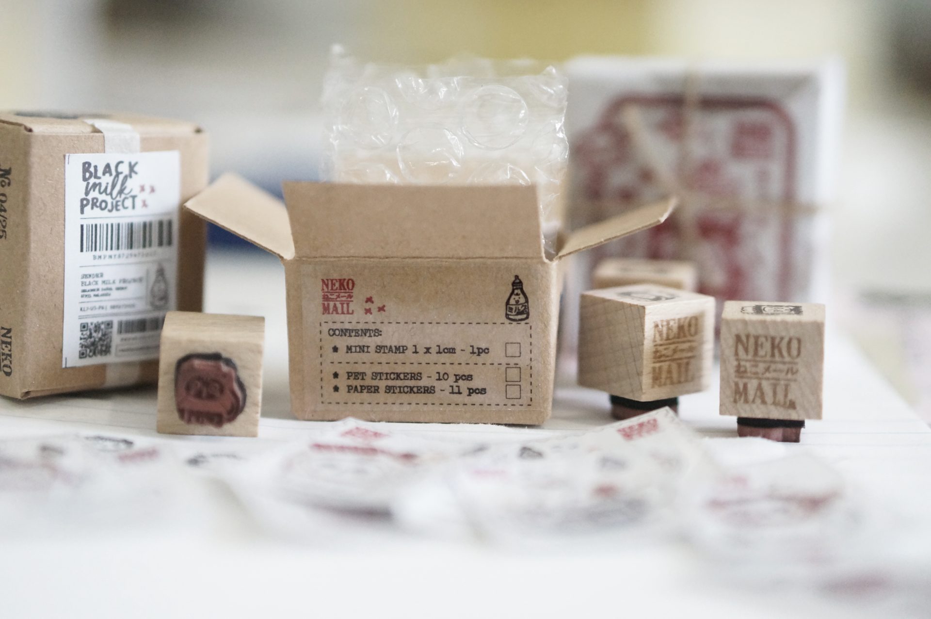 Black Milk Project Neko Mail - Mini Box Stickers + Stamp