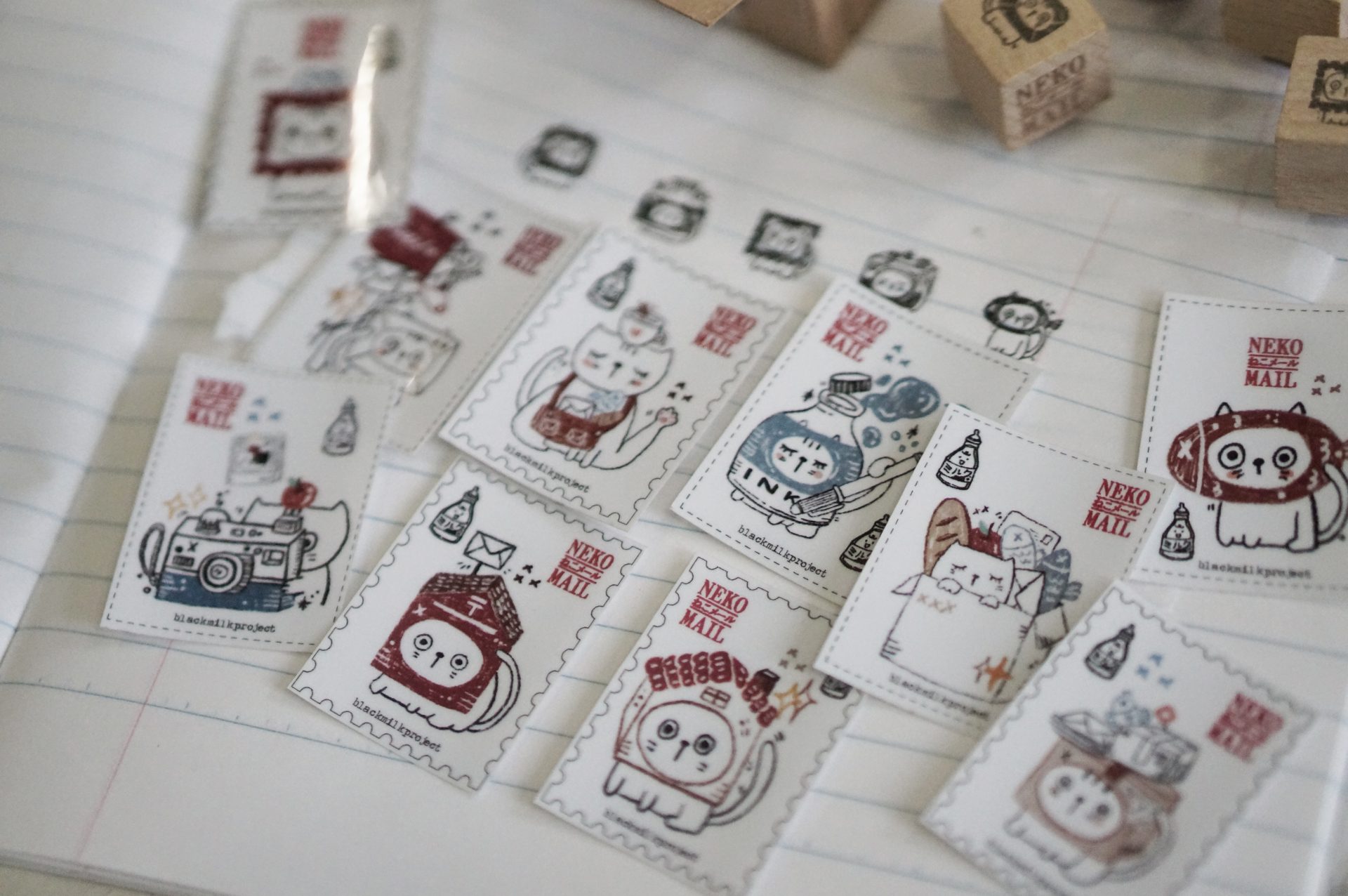 Black Milk Project Neko Mail - Mini Box Stickers + Stamp