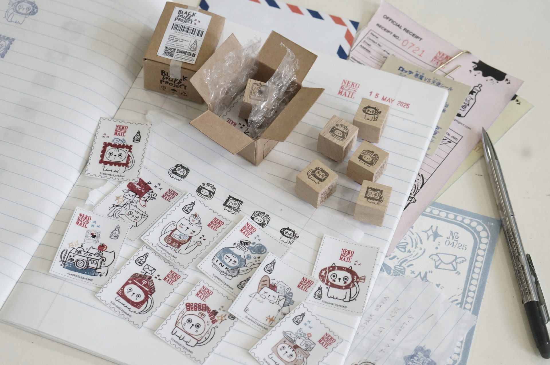 Black Milk Project Neko Mail - Mini Box Stickers + Stamp