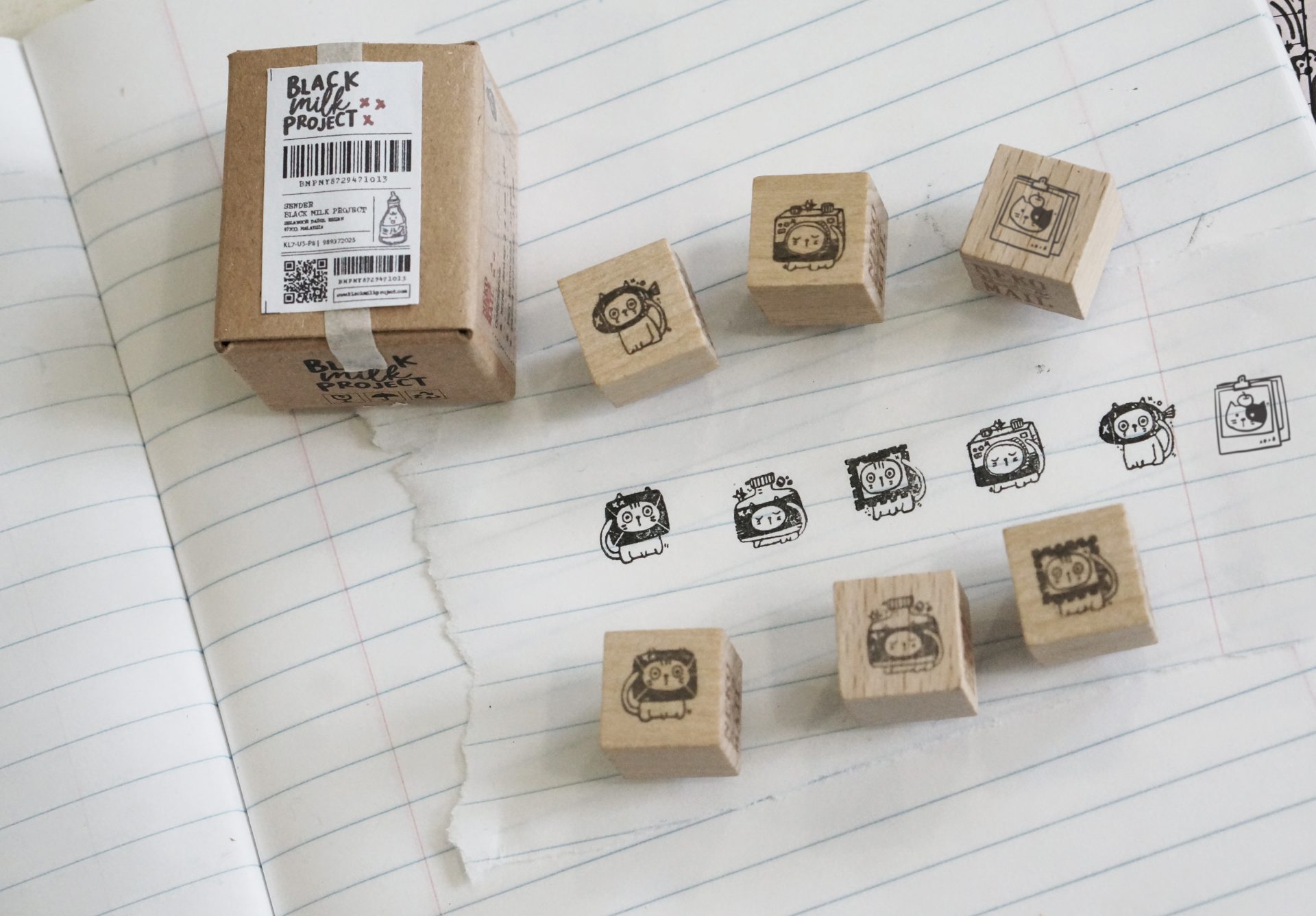 Black Milk Project Neko Mail - Mini Box Stickers + Stamp