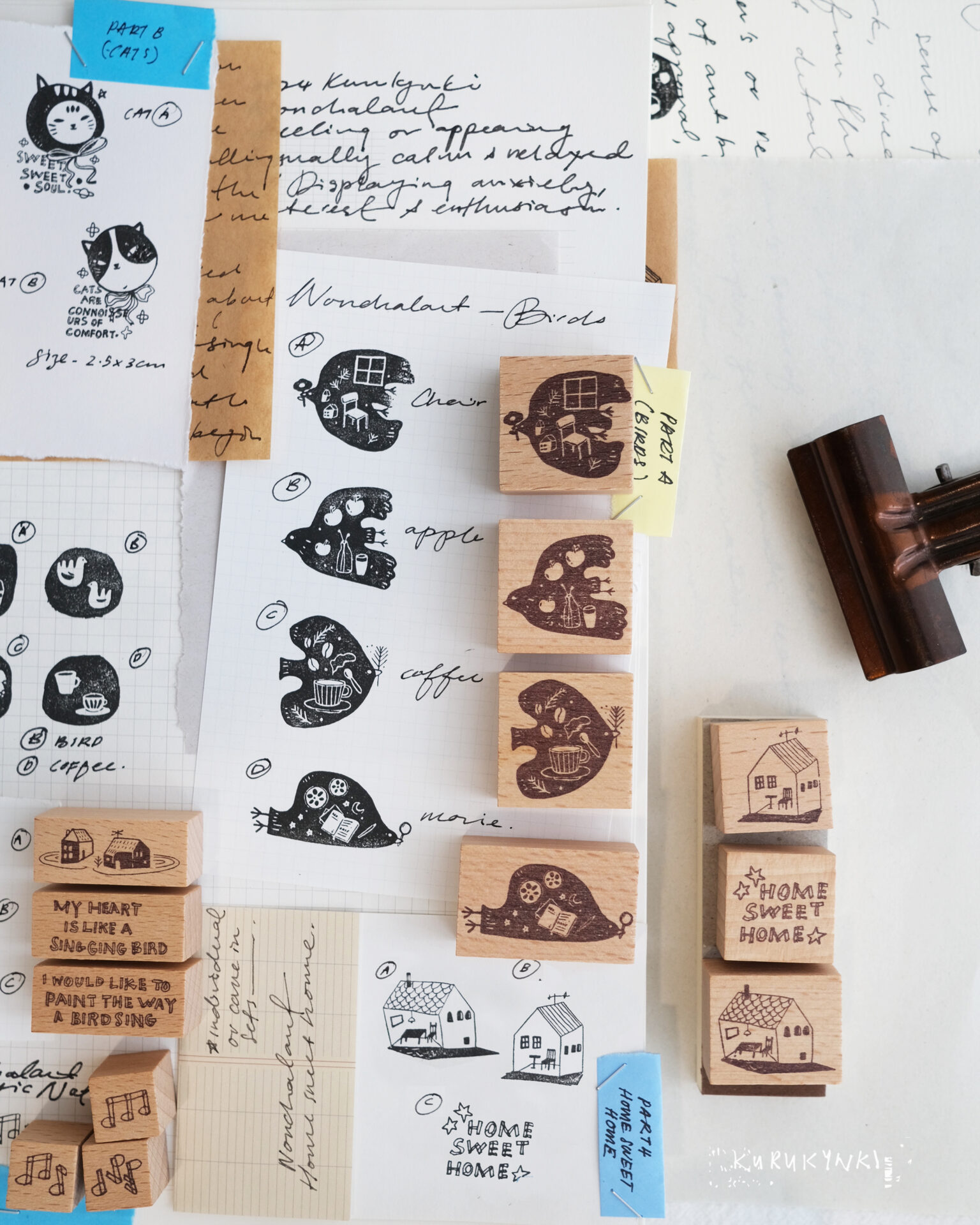 Kurukynki Home Sweet Home Rubber Stamps