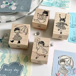 Molinta Wooden Stamp - Girl With Clover