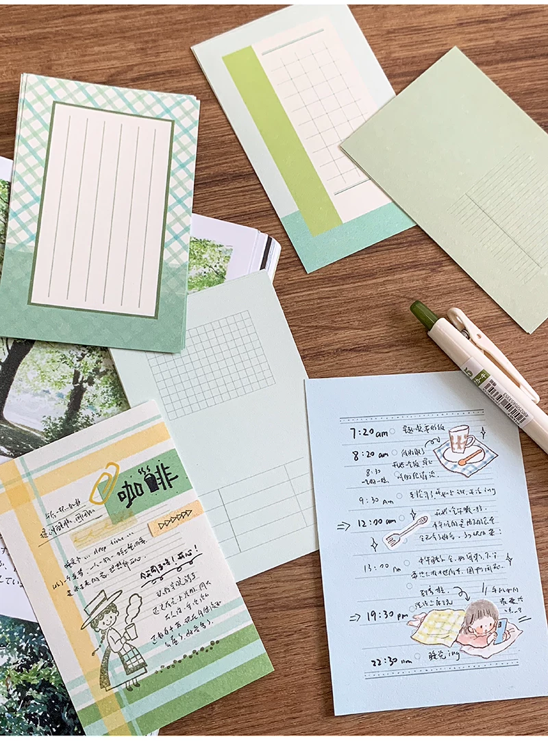 Molinta Memo Paper - Seaweed Green Grid (M5)