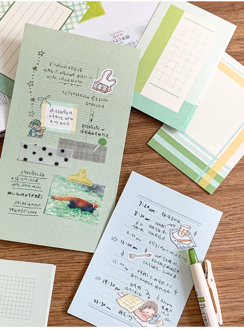 Molinta Memo Paper - Seaweed Green Grid (M5)