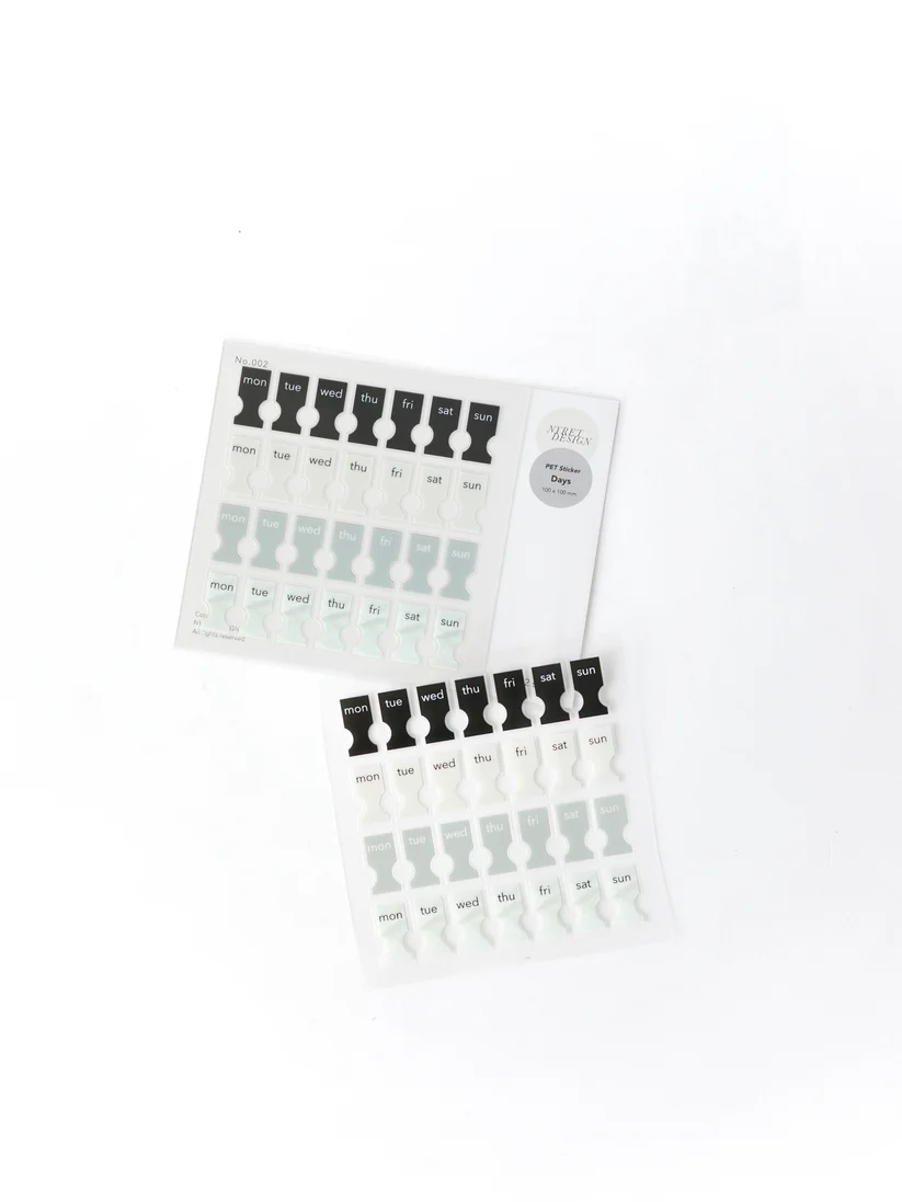 Nyret PET Sticker Sheets - Days
