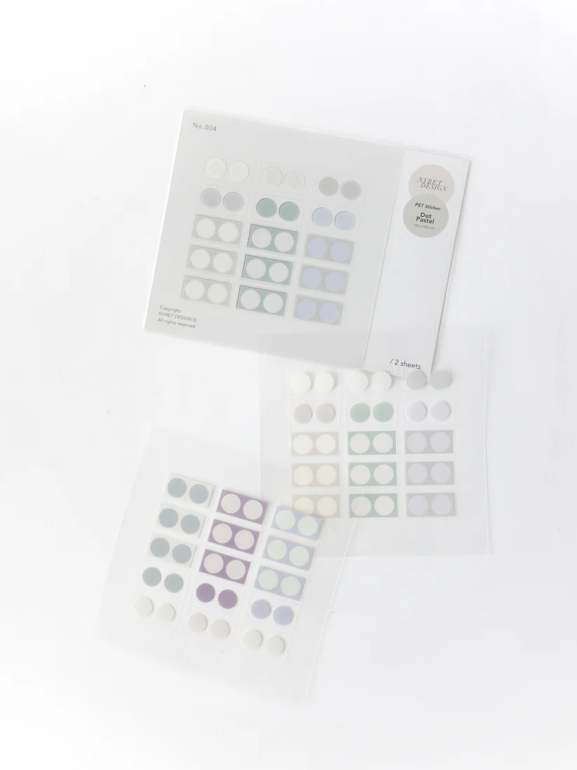 Nyret PET Sticker Sheets - Dot Pastel