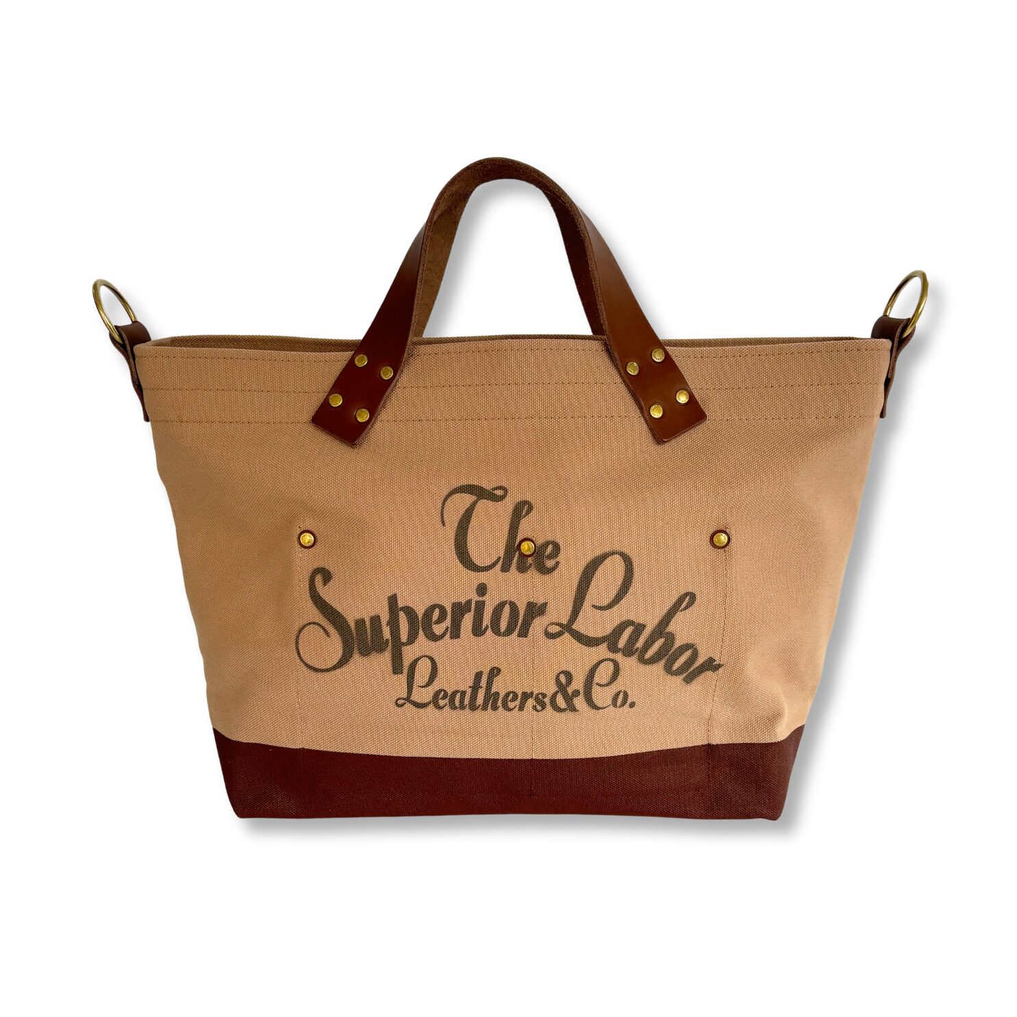 The Superior Labor Engineer Shoulder Bag S - Beige with Brown Bottom