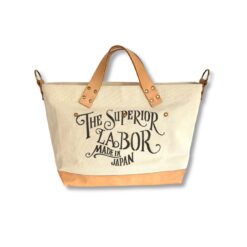 The Superior Labor Engineer Shoulder Bag S - Natural with Leather Bottom