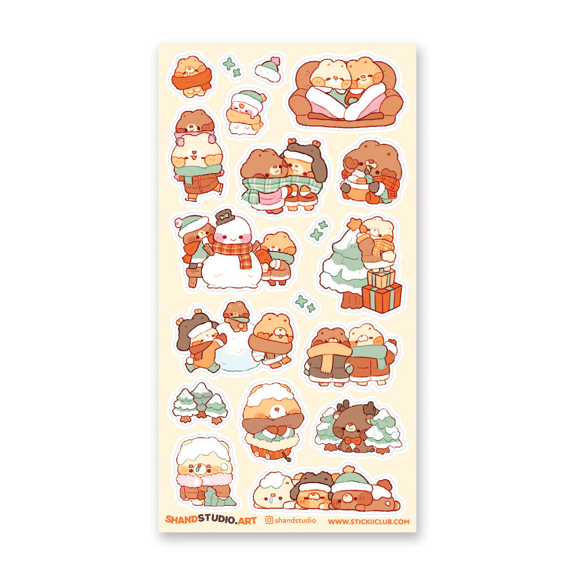 STICKII Sticker Sheet - Holiday Bears