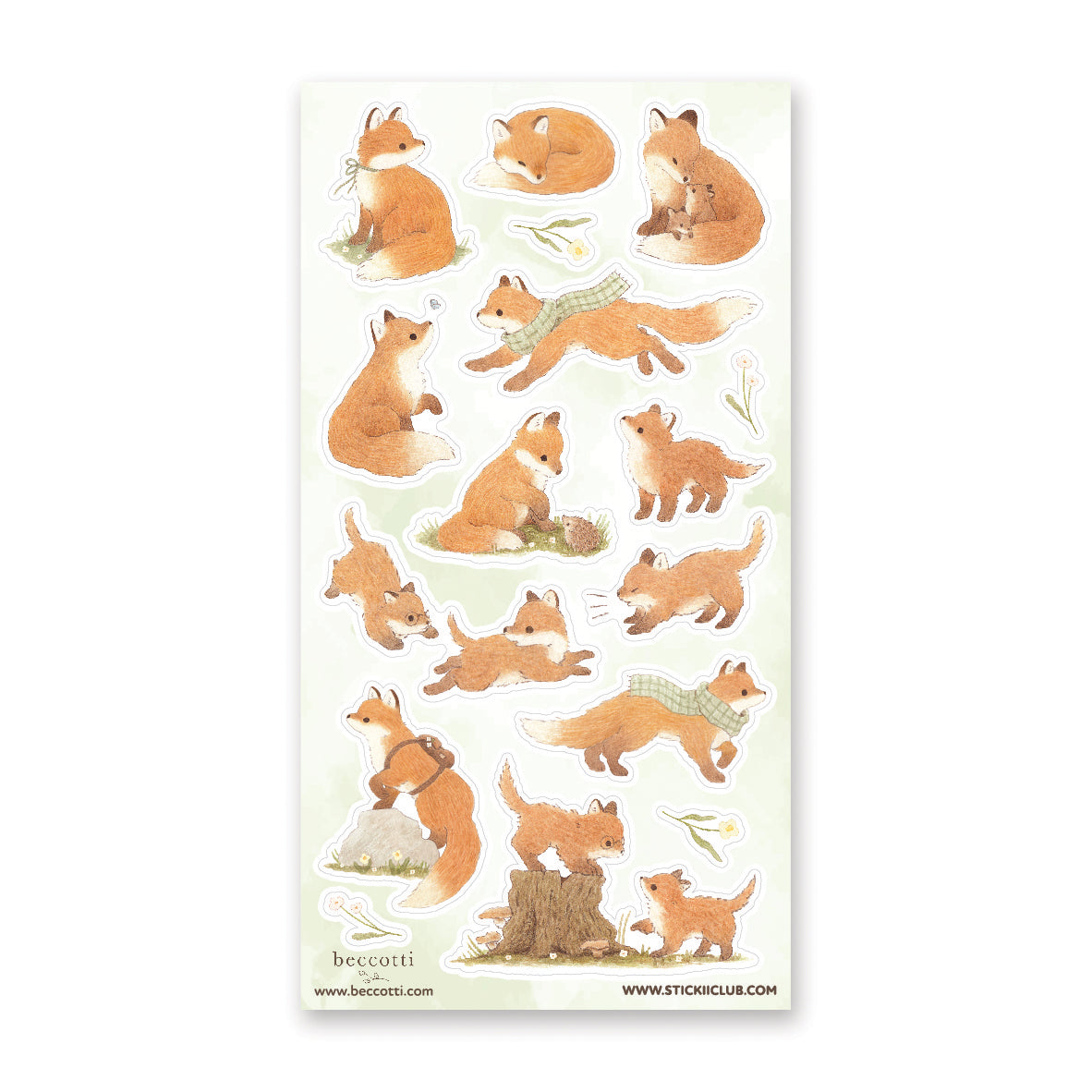 STICKII Sticker Sheet - Lovely Little Foxes