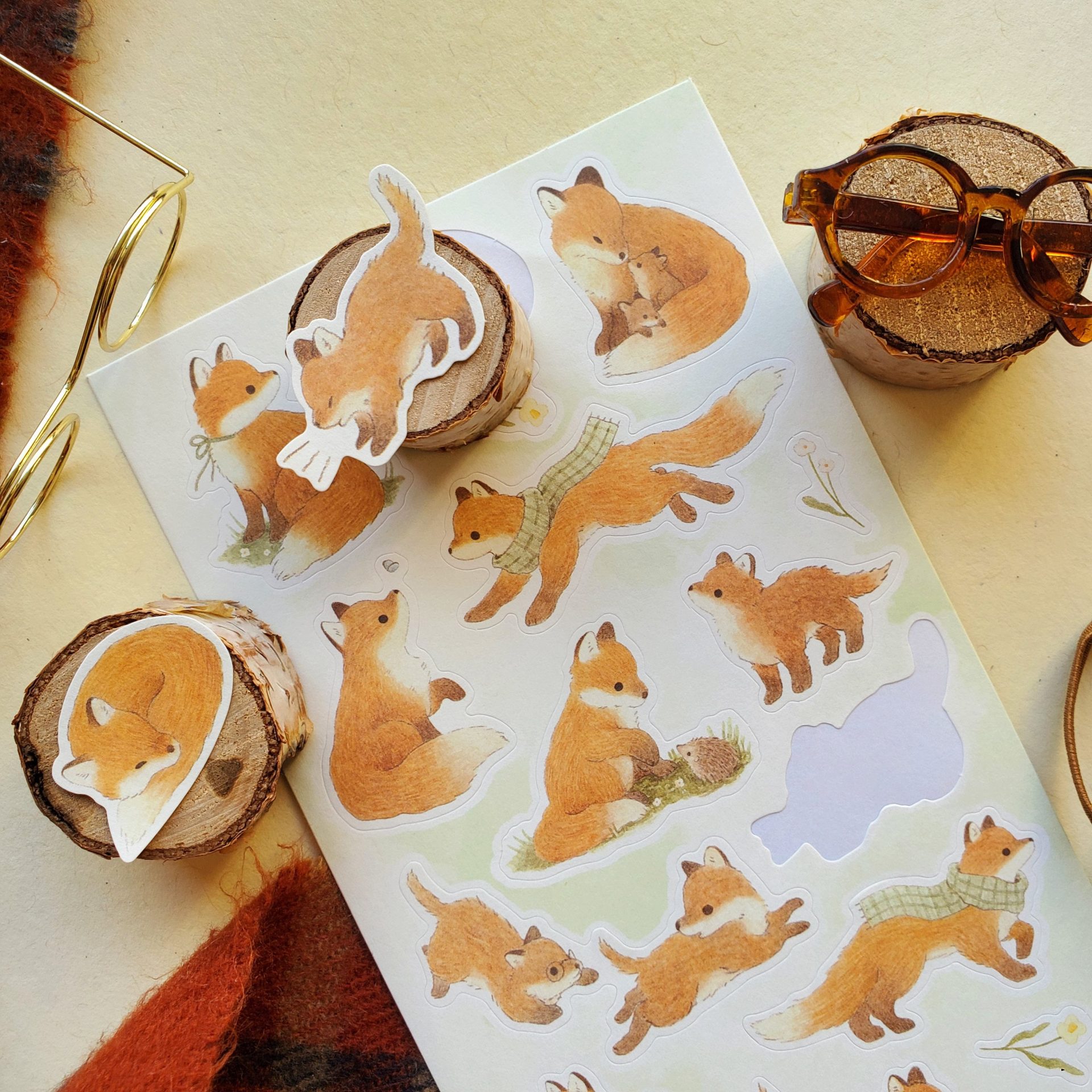 STICKII Sticker Sheet - Lovely Little Foxes